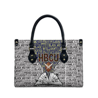 HBCU Black History Legacy Leather Bag Word Cloud African Shield Knowledge Book