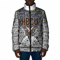 HBCU Black History Legacy Padded Jacket Word Cloud African Shield Knowledge Book