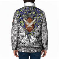 HBCU Black History Legacy Padded Jacket Word Cloud African Shield Knowledge Book
