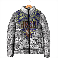 HBCU Black History Legacy Padded Jacket Word Cloud African Shield Knowledge Book