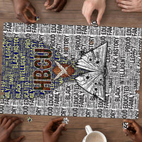 HBCU Black History Legacy Puzzle Word Cloud African Shield Knowledge Book