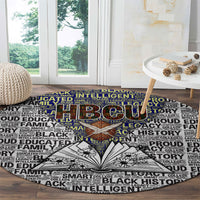 HBCU Black History Legacy Round Carpet Word Cloud African Shield Knowledge Book