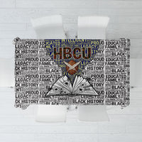 HBCU Black History Legacy Tablecloth Word Cloud African Shield Knowledge Book