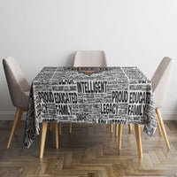 HBCU Black History Legacy Tablecloth Word Cloud African Shield Knowledge Book
