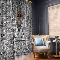 HBCU Black History Legacy Window Curtain Word Cloud African Shield Knowledge Book