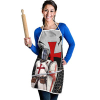 Knights Templar Warrior Red Cross Apron Crusader Knight In Chainmail Armor With Shield And Sword Art