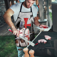 Knights Templar Warrior Red Cross Apron Crusader Knight In Chainmail Armor With Shield And Sword Art