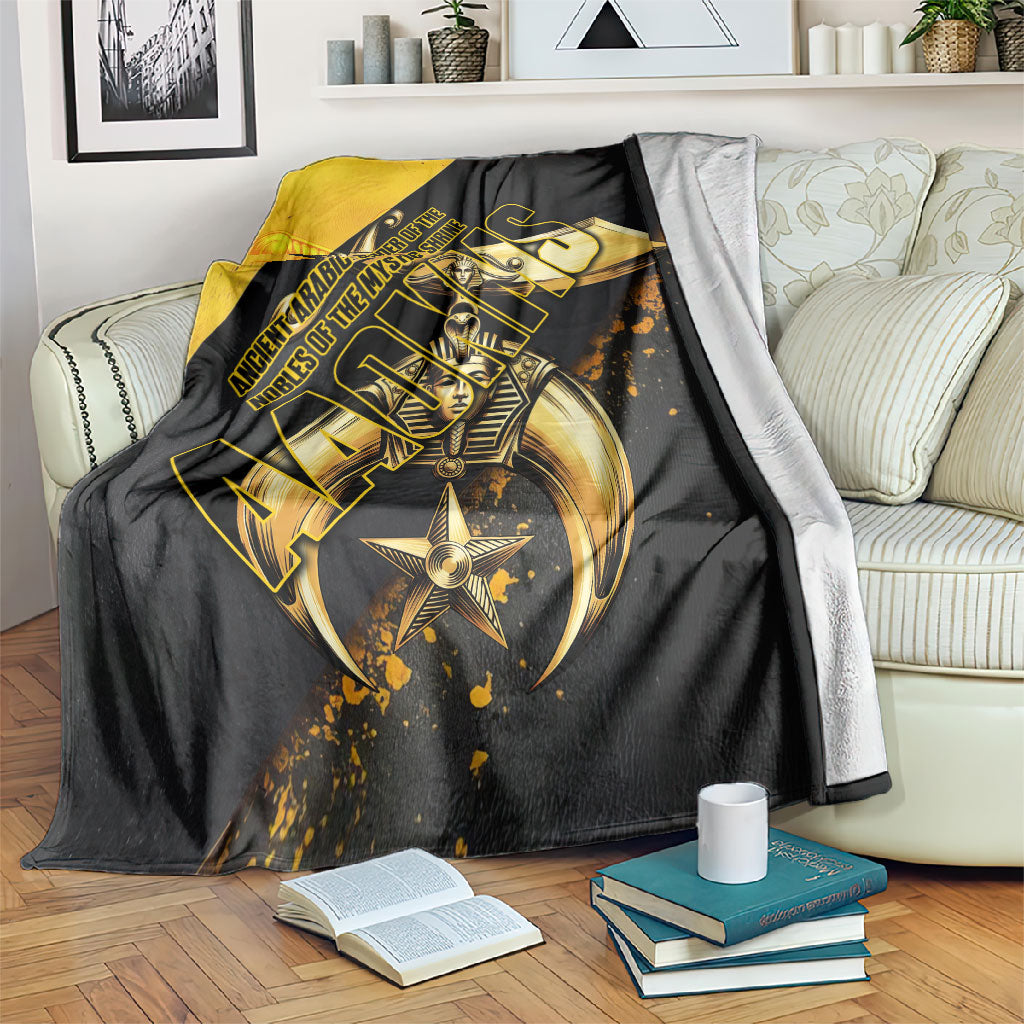 Nobles Shriners Pharaoh Blanket Egyptian Pharaoh King Tut Art With Gold Scimitar Emblem