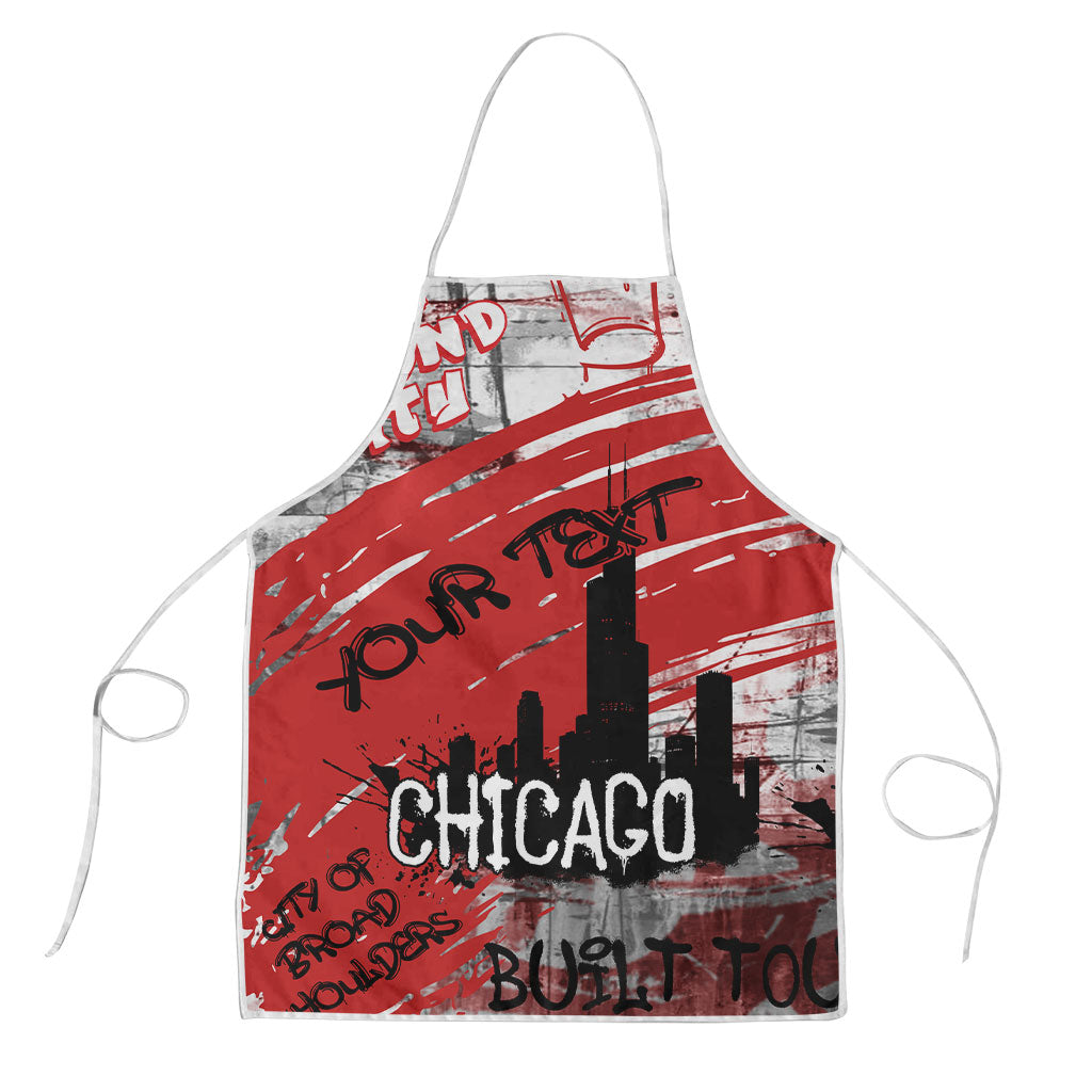 Personalized Chicago City Skyline Apron Urban Graffiti Street Art - Second City Windy City