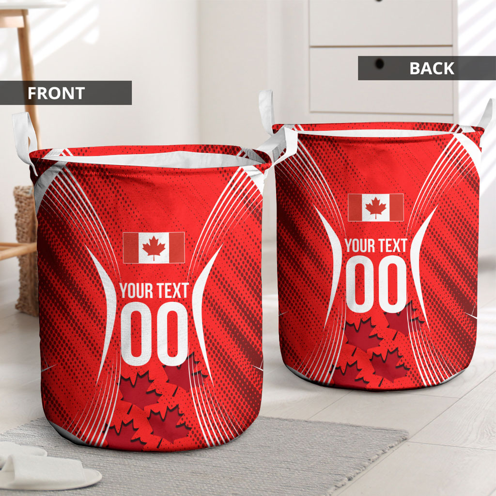 Personalized Canada Soccer Moose Goal Laundry Basket Red Maple Leaf Football Mascot