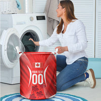 Personalized Canada Soccer Moose Goal Laundry Basket Red Maple Leaf Football Mascot