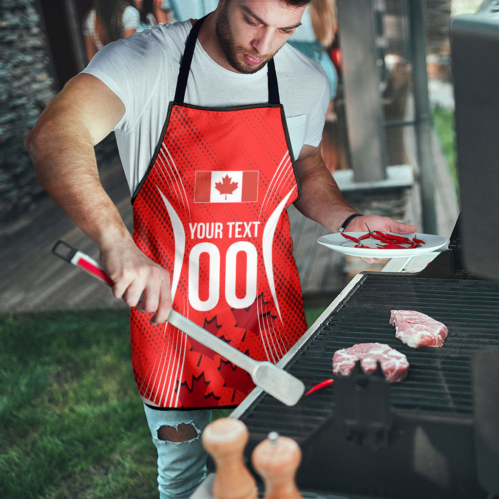 Personalized Canada Soccer Moose Goal Apron Red Maple Leaf Football Mascot
