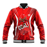 Personalized Canada Soccer Moose Goal Baseball Jacket Red Maple Leaf Football Mascot