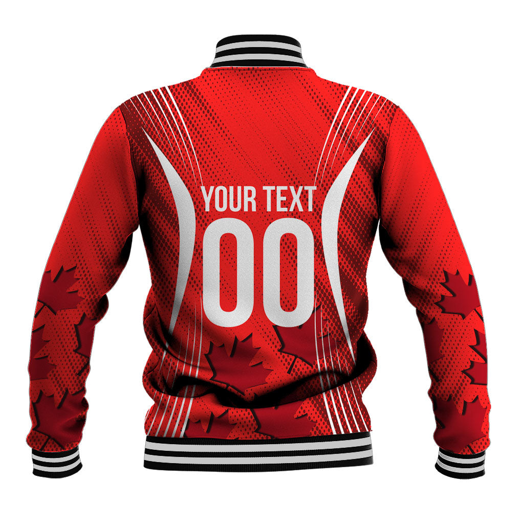 Personalized Canada Soccer Moose Goal Baseball Jacket Red Maple Leaf Football Mascot