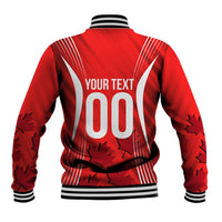 Personalized Canada Soccer Moose Goal Baseball Jacket Red Maple Leaf Football Mascot