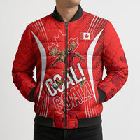 Personalized Canada Soccer Moose Goal Bomber Puffer Jacket Red Maple Leaf Football Mascot