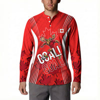 Personalized Canada Soccer Moose Goal Button Sweatshirt Red Maple Leaf Football Mascot