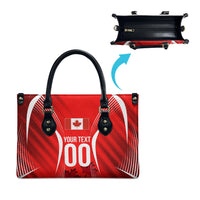 Personalized Canada Soccer Moose Goal Leather Bag Red Maple Leaf Football Mascot
