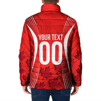 Personalized Canada Soccer Moose Goal Padded Jacket Red Maple Leaf Football Mascot