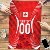 Personalized Canada Soccer Moose Goal Puzzle Red Maple Leaf Football Mascot