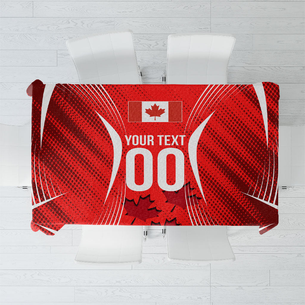 Personalized Canada Soccer Moose Goal Tablecloth Red Maple Leaf Football Mascot