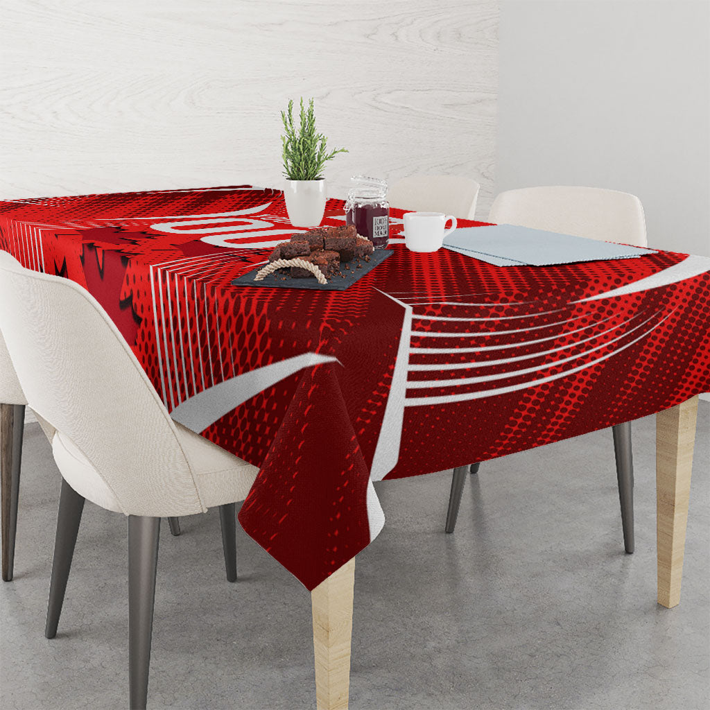 Personalized Canada Soccer Moose Goal Tablecloth Red Maple Leaf Football Mascot