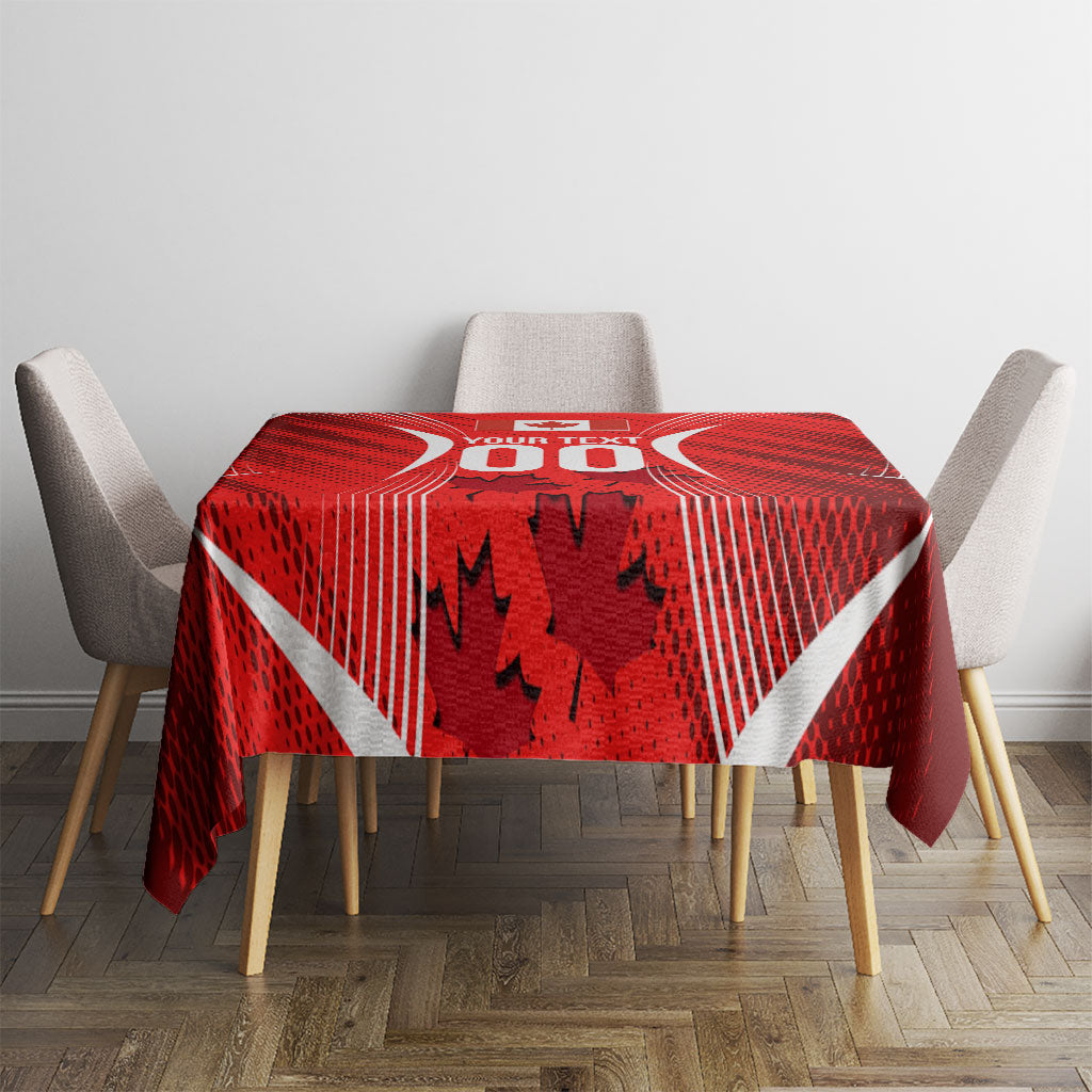 Personalized Canada Soccer Moose Goal Tablecloth Red Maple Leaf Football Mascot