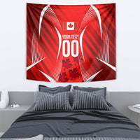 Personalized Canada Soccer Moose Goal Tapestry Red Maple Leaf Football Mascot