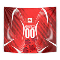 Personalized Canada Soccer Moose Goal Tapestry Red Maple Leaf Football Mascot