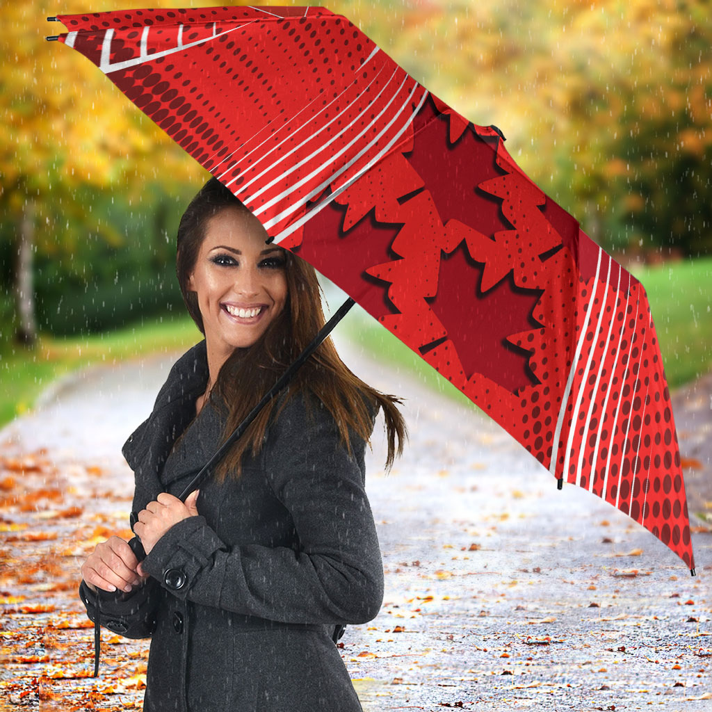 Personalized Canada Soccer Moose Goal Umbrella Red Maple Leaf Football Mascot