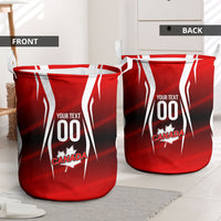 Custom Canada Soccer Player Laundry Basket Go Canada Maple Leaf