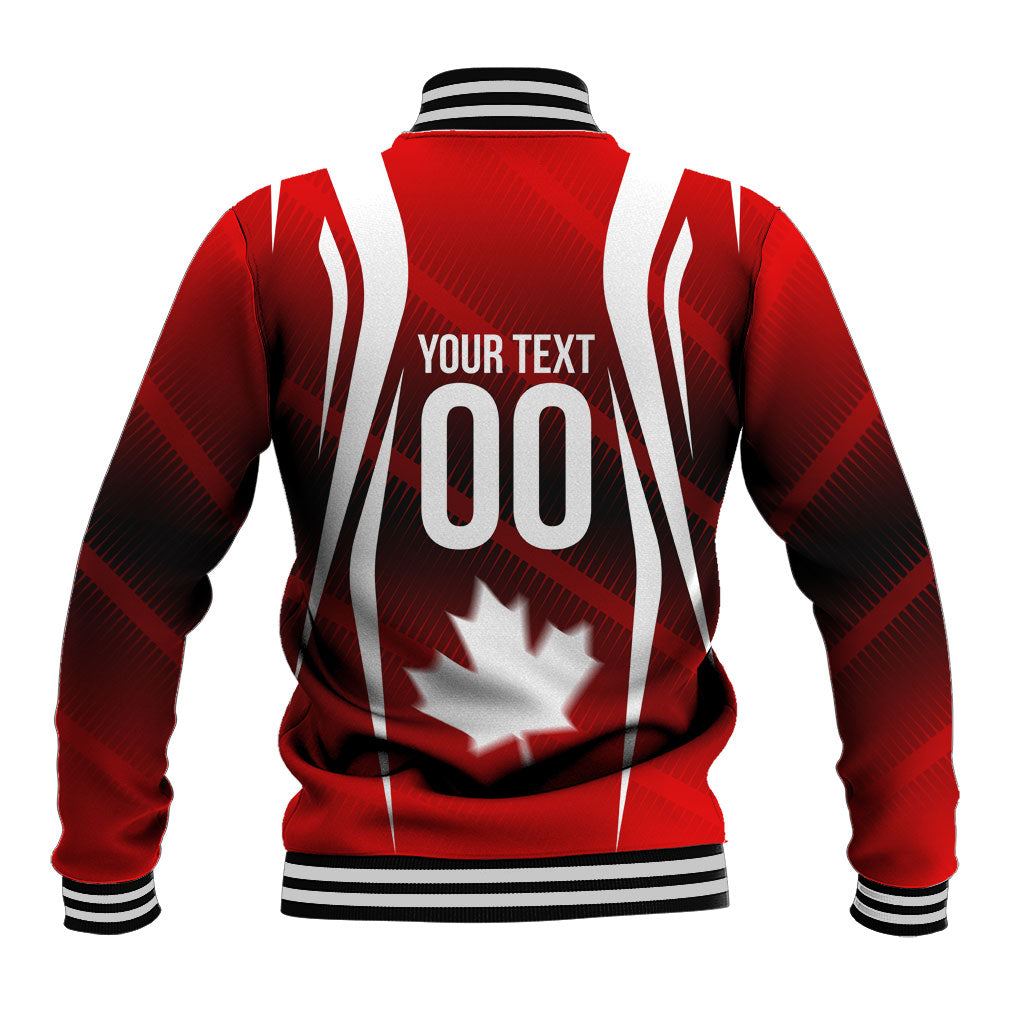Custom Canada Soccer Player Baseball Jacket Go Canada Maple Leaf