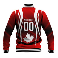 Custom Canada Soccer Player Baseball Jacket Go Canada Maple Leaf