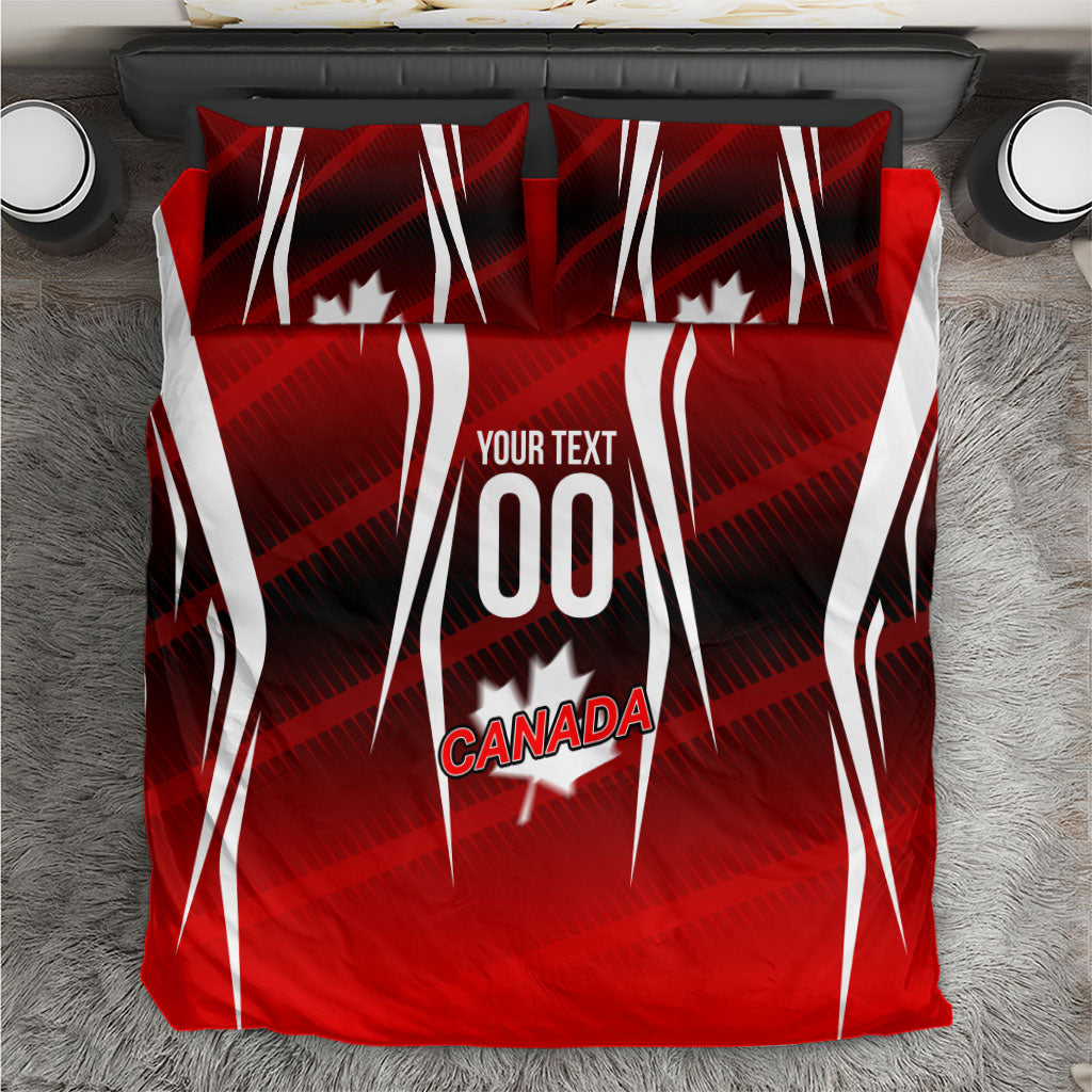 Custom Canada Soccer Player Bedding Set Go Canada Maple Leaf
