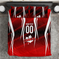 Custom Canada Soccer Player Bedding Set Go Canada Maple Leaf