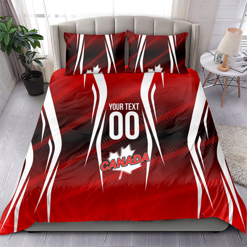 Custom Canada Soccer Player Bedding Set Go Canada Maple Leaf