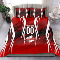 Custom Canada Soccer Player Bedding Set Go Canada Maple Leaf