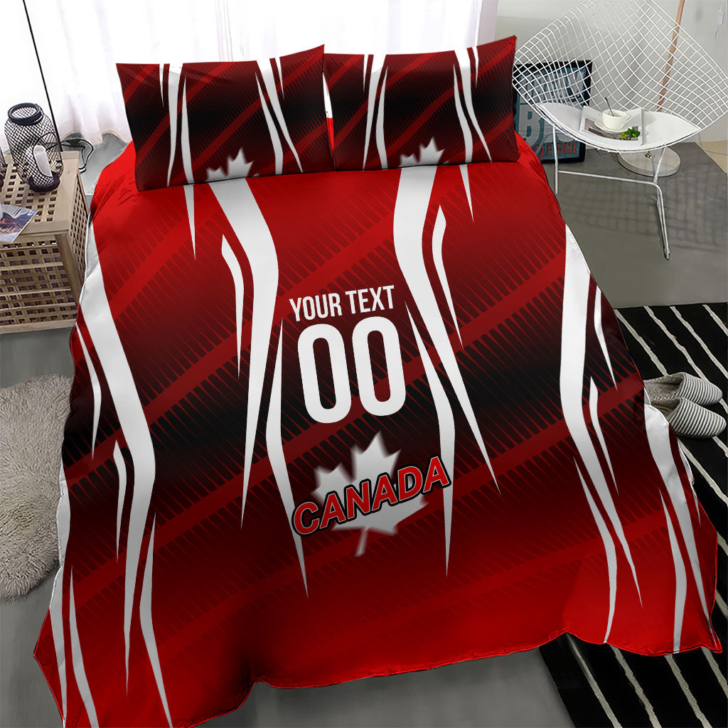 Custom Canada Soccer Player Bedding Set Go Canada Maple Leaf