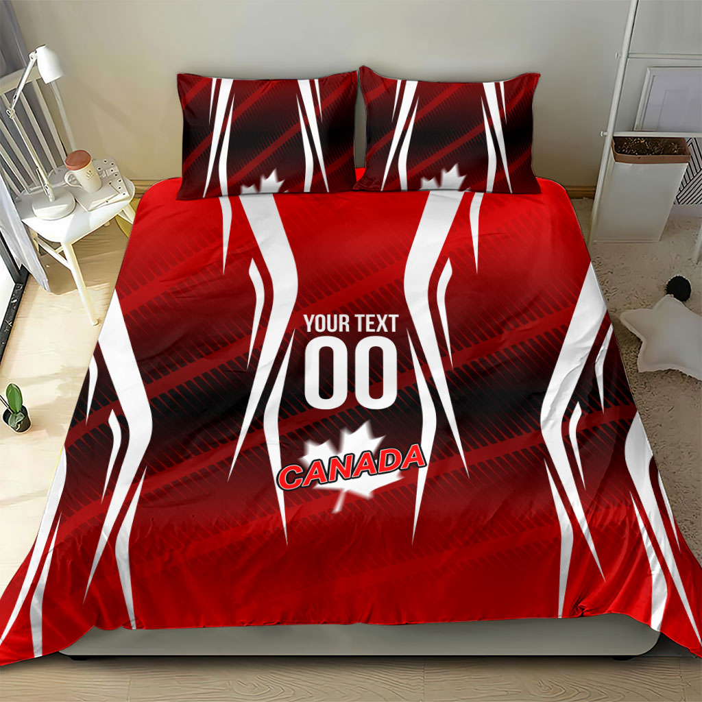 Custom Canada Soccer Player Bedding Set Go Canada Maple Leaf