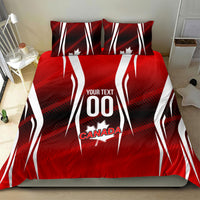 Custom Canada Soccer Player Bedding Set Go Canada Maple Leaf