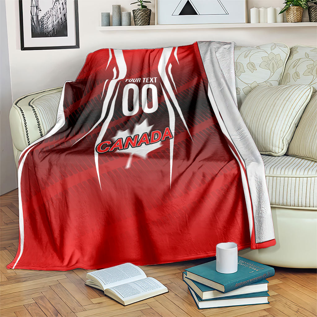 Custom Canada Soccer Player Blanket Go Canada Maple Leaf