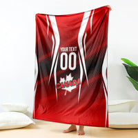 Custom Canada Soccer Player Blanket Go Canada Maple Leaf