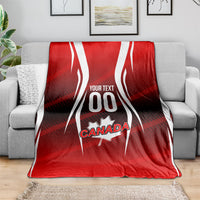 Custom Canada Soccer Player Blanket Go Canada Maple Leaf