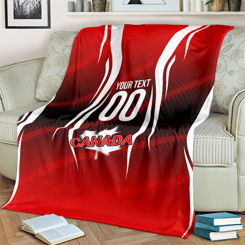 Custom Canada Soccer Player Blanket Go Canada Maple Leaf