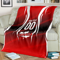 Custom Canada Soccer Player Blanket Go Canada Maple Leaf