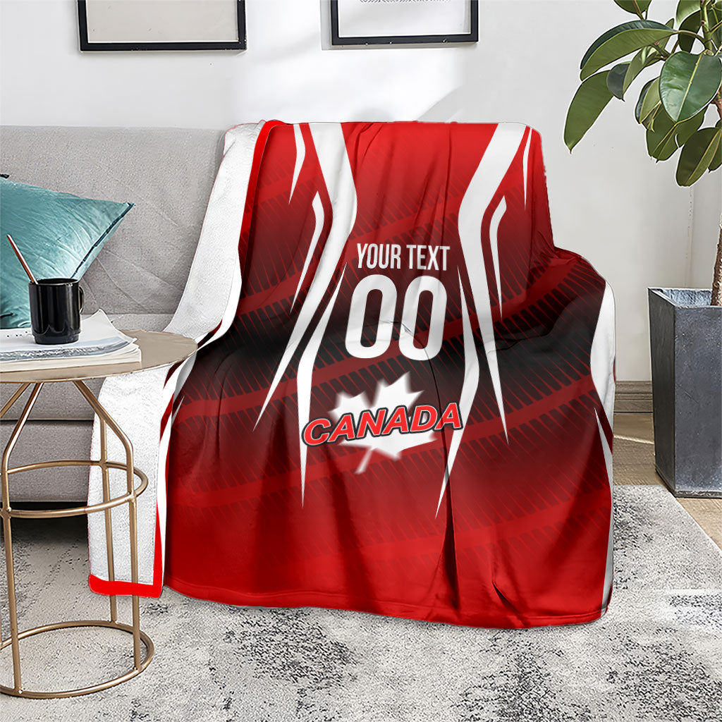Custom Canada Soccer Player Blanket Go Canada Maple Leaf