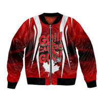 Custom Canada Soccer Player Bomber Jacket Go Canada Maple Leaf
