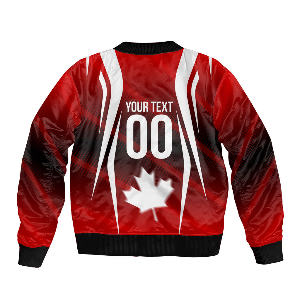 Custom Canada Soccer Player Bomber Jacket Go Canada Maple Leaf