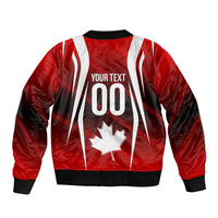 Custom Canada Soccer Player Bomber Jacket Go Canada Maple Leaf