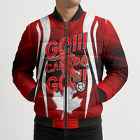 Custom Canada Soccer Player Bomber Puffer Jacket Go Canada Maple Leaf